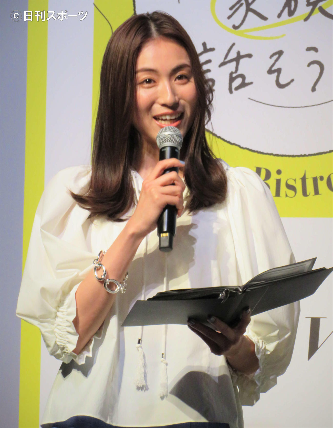 「『今日は家族で話そうよ！With Bistro Do』プロジェクト発表イベントに出席した笹川友里（撮影・三須佳夏）