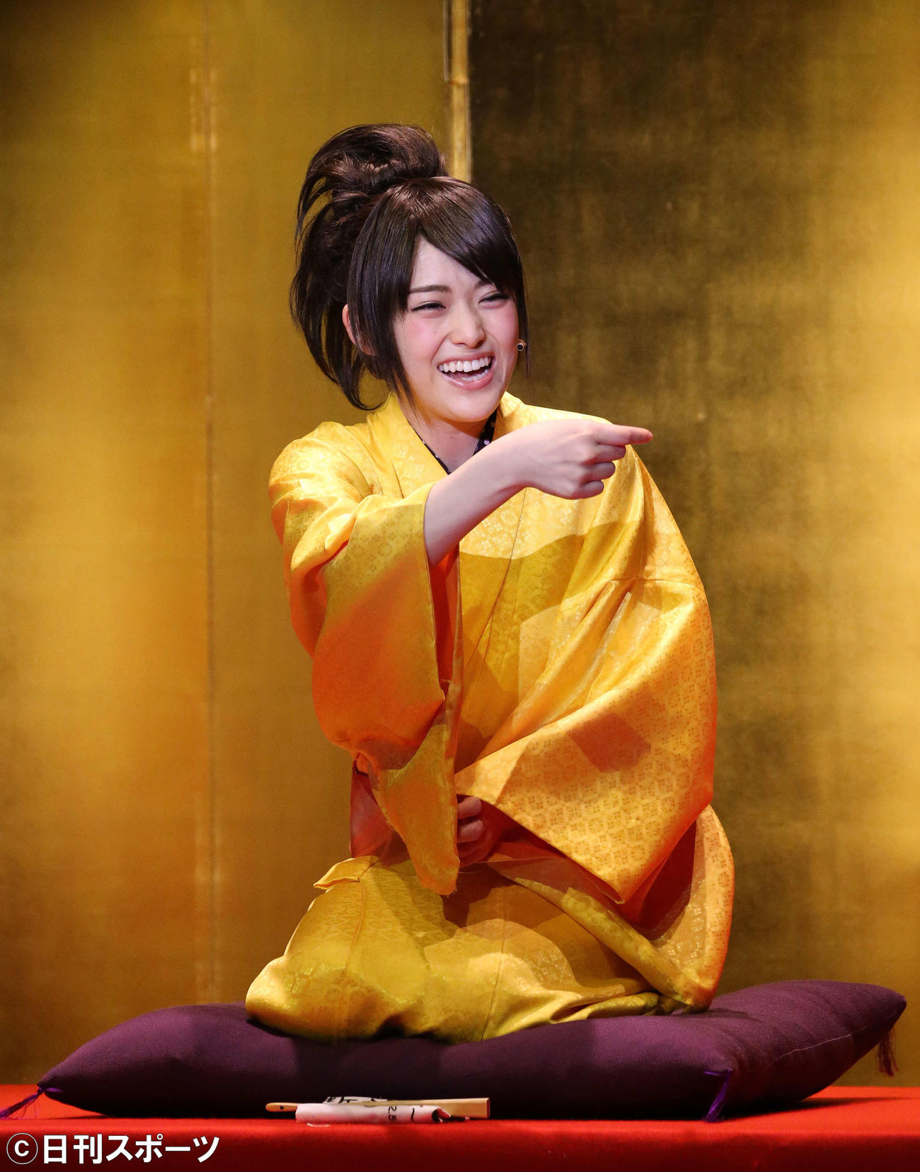 乃木坂46舞台「じょしらく弐」落語を披露する松村沙友理（2016年5月12日撮影）
