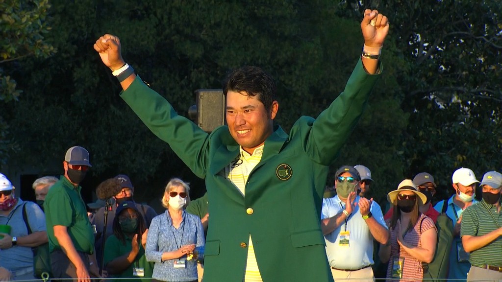 男子ゴルフ・マスターズを日本人で初優勝した松山英樹（C)TBS