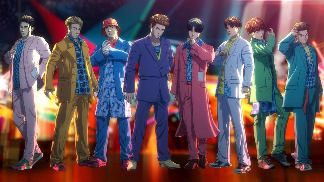「BATTLE OF TOKYO」に登場するFANTASTICS≠Astro9。左から澤本夏輝、瀬口黎弥、世界、八木勇征、中島颯太、堀夏喜、木村慧人、佐藤大樹