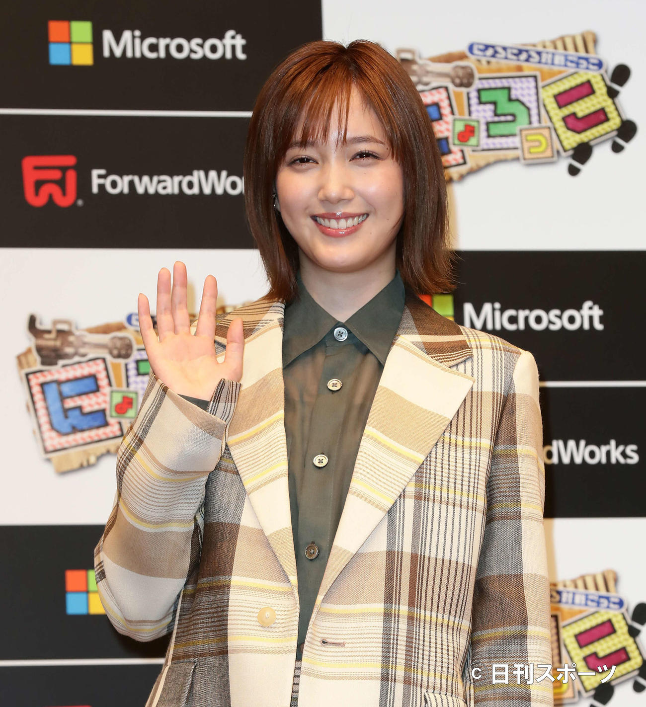 ゲームの製作総指揮を務めた本田翼（撮影・丹羽敏通）