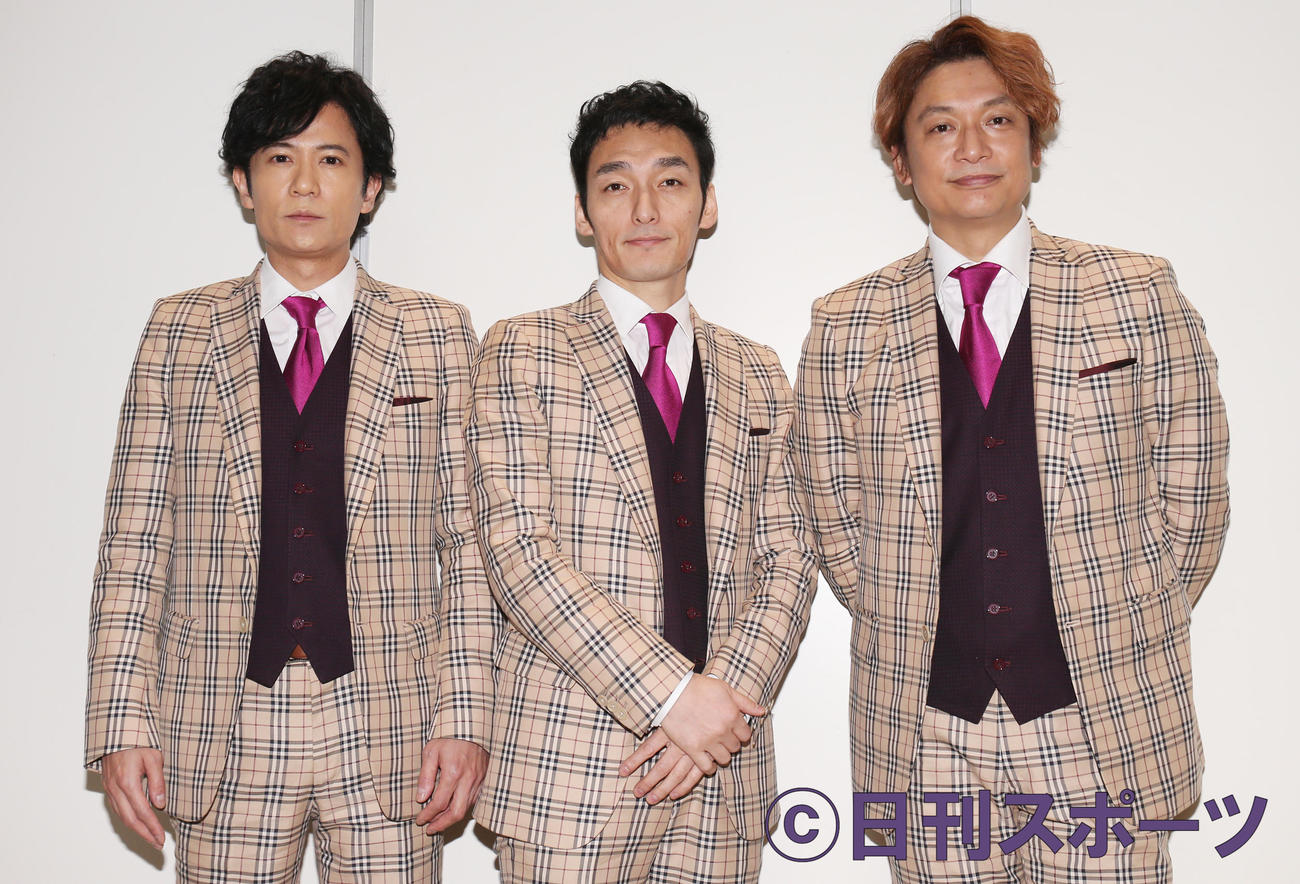 左から稲垣吾郎、草なぎ剛、香取慎吾（19年3月撮影）