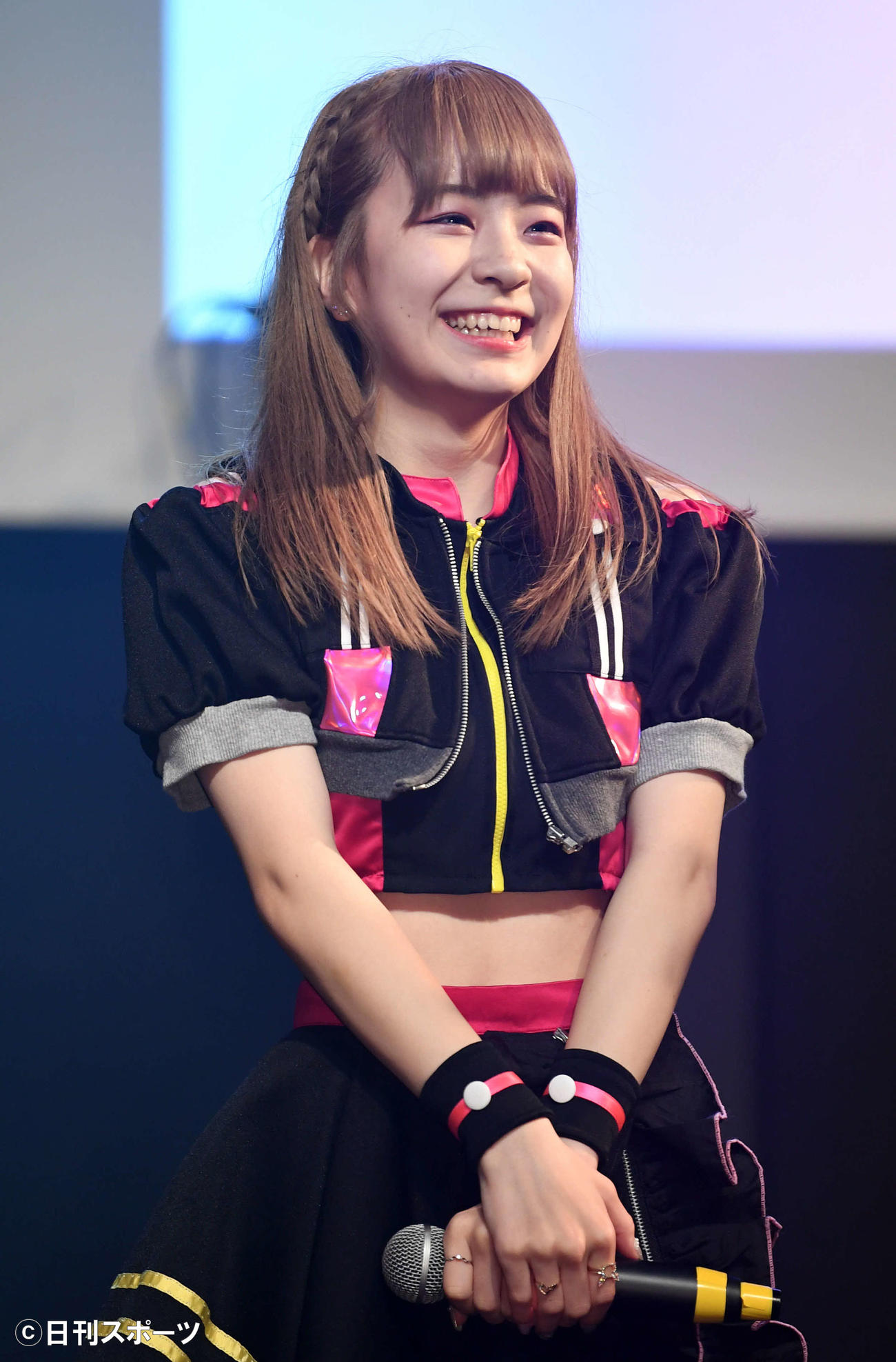 新プロジェクト発表会見に出席したPUNKY RAD PINKのNODOKA（撮影・横山健太）