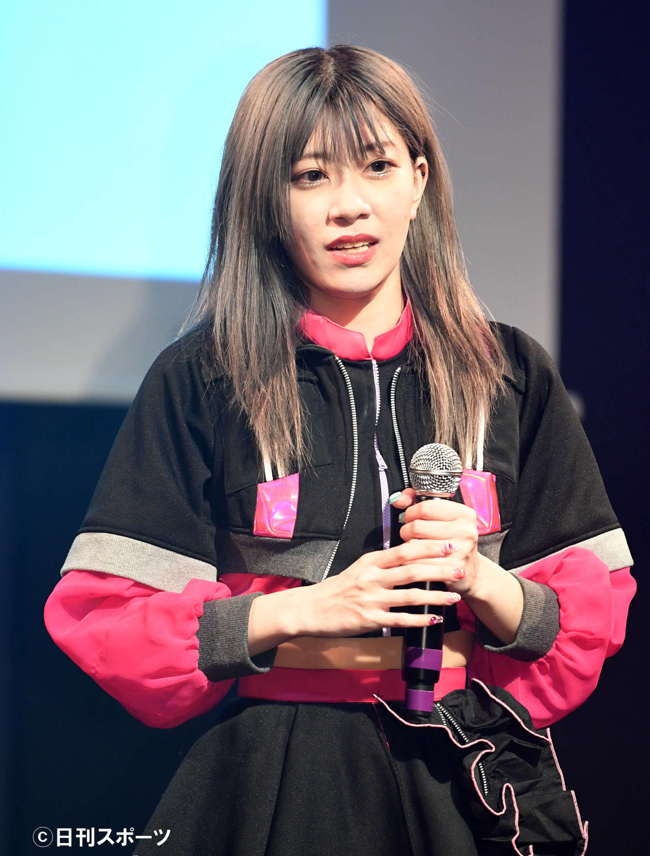 新プロジェクト発表会見に出席したPUNKY RAD PINKのLISA（撮影・横山健太）
