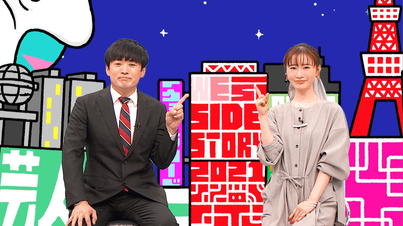 劇団ひとり（左）と組んで、MC初挑戦の松本まりか（C）フジテレビ