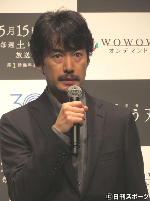 WOWOWオリジナル連続ドラマW「さまよう刃」完成報告会に登壇した竹野内豊(撮影・村上幸将)