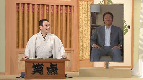 16日放送の日本テレビ系人気長寿番組「笑点」に出演する松井秀喜氏(右)。左は司会の春風亭昇太