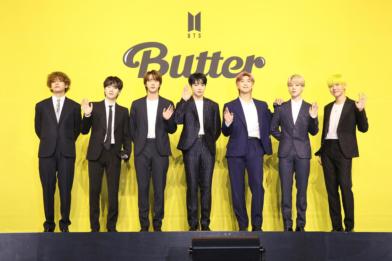 会見を行ったBTS（C）BIGHIT MUSIC