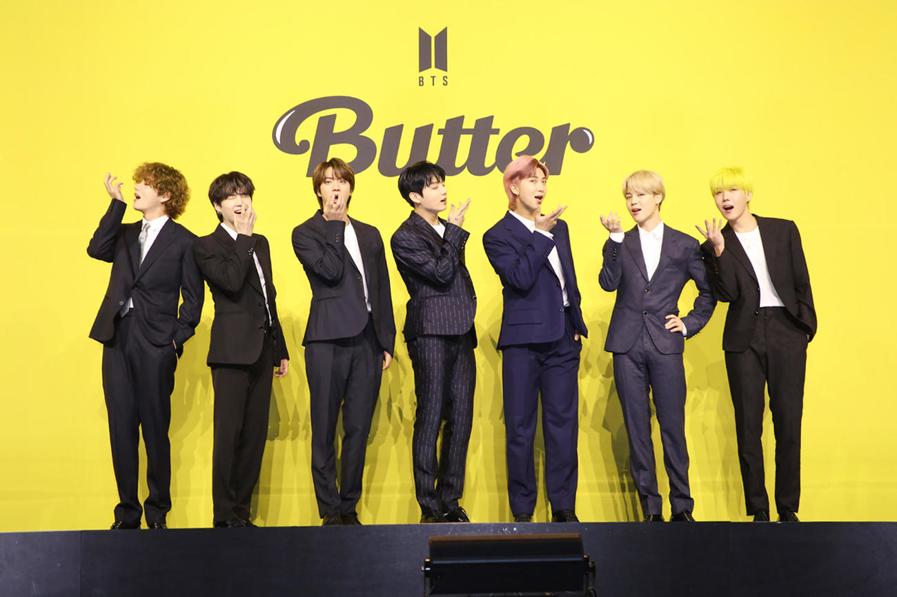会見を行ったBTS（C）BIGHIT MUSIC