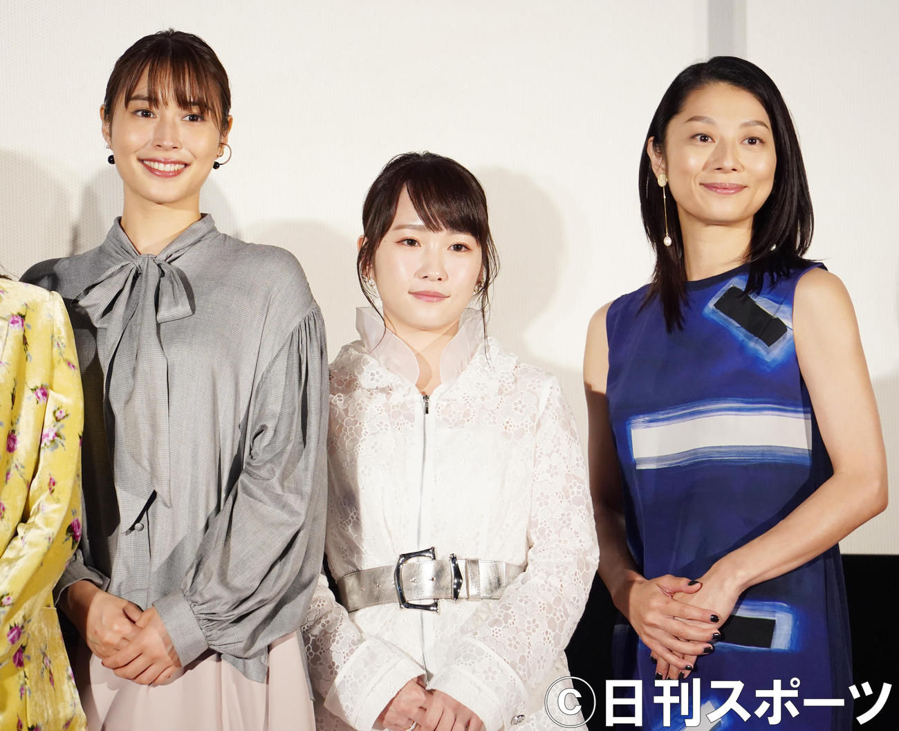 イベントに出席した、左から広瀬アリス、川栄李奈、小池栄子（撮影・佐藤勝亮）