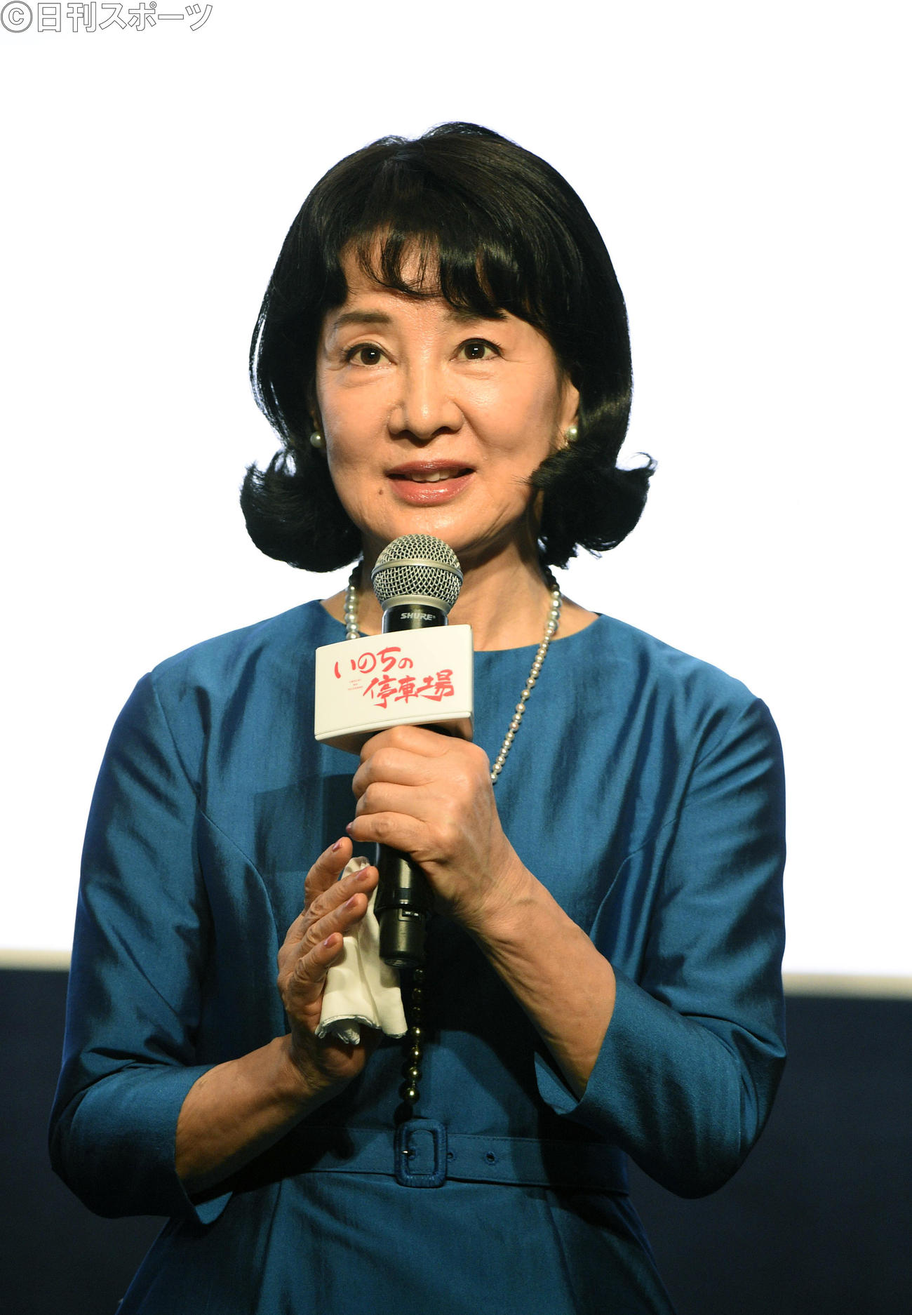 映画「いのちの停車場」で舞台あいさつする吉永小百合（2021年5月22日）