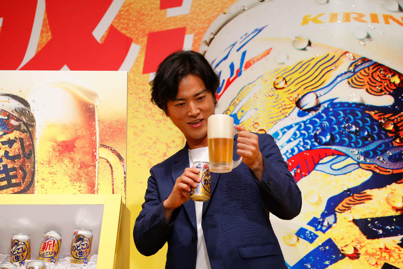 キリンビール「新『のどごし生』磨き抜かれたうまさ完成披露会」に出席した桐谷健太
