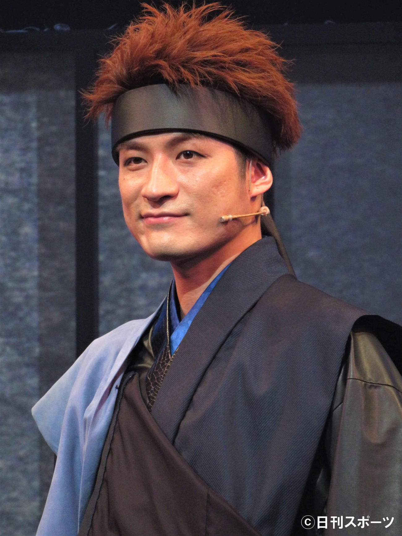 舞台「流星セブン～暁の操り人～」の取材会を行った松崎祐介（撮影・三須佳夏）