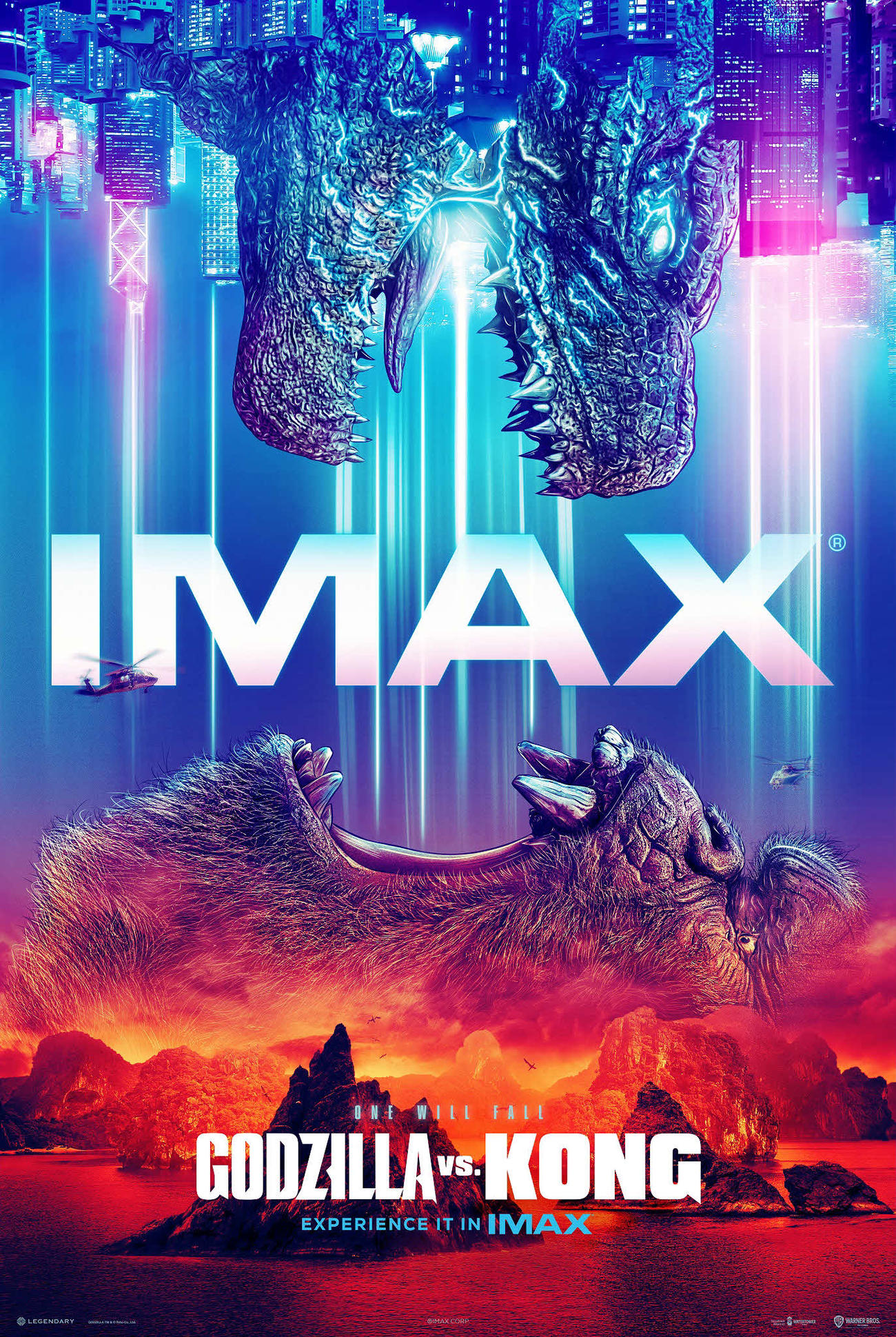 映画「ゴジラvsコング」のIMAX上映の日本版ポスター（C）2021WARNER BROS.ENTERTAINMENT INC.＆LEGENDARY PICTURES PRODUCTIONS LLC.