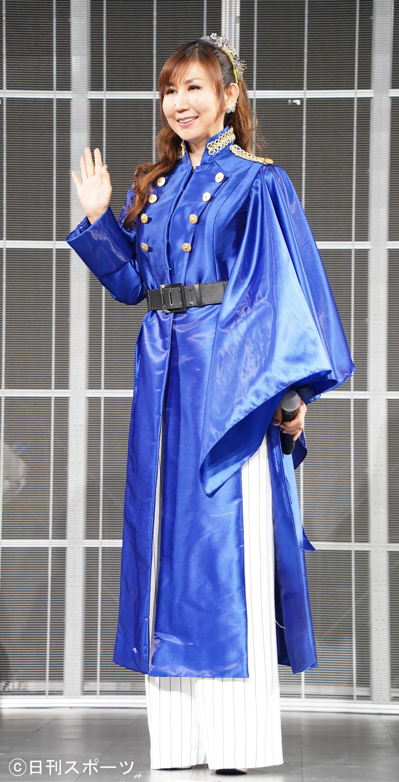 ライブ前に取材に応じた、高橋洋子（撮影・佐藤勝亮）