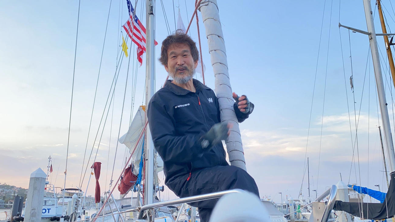 ヨット太平洋横断でゴールを果たした辛坊治郎キャスター（ニッポン放送提供）