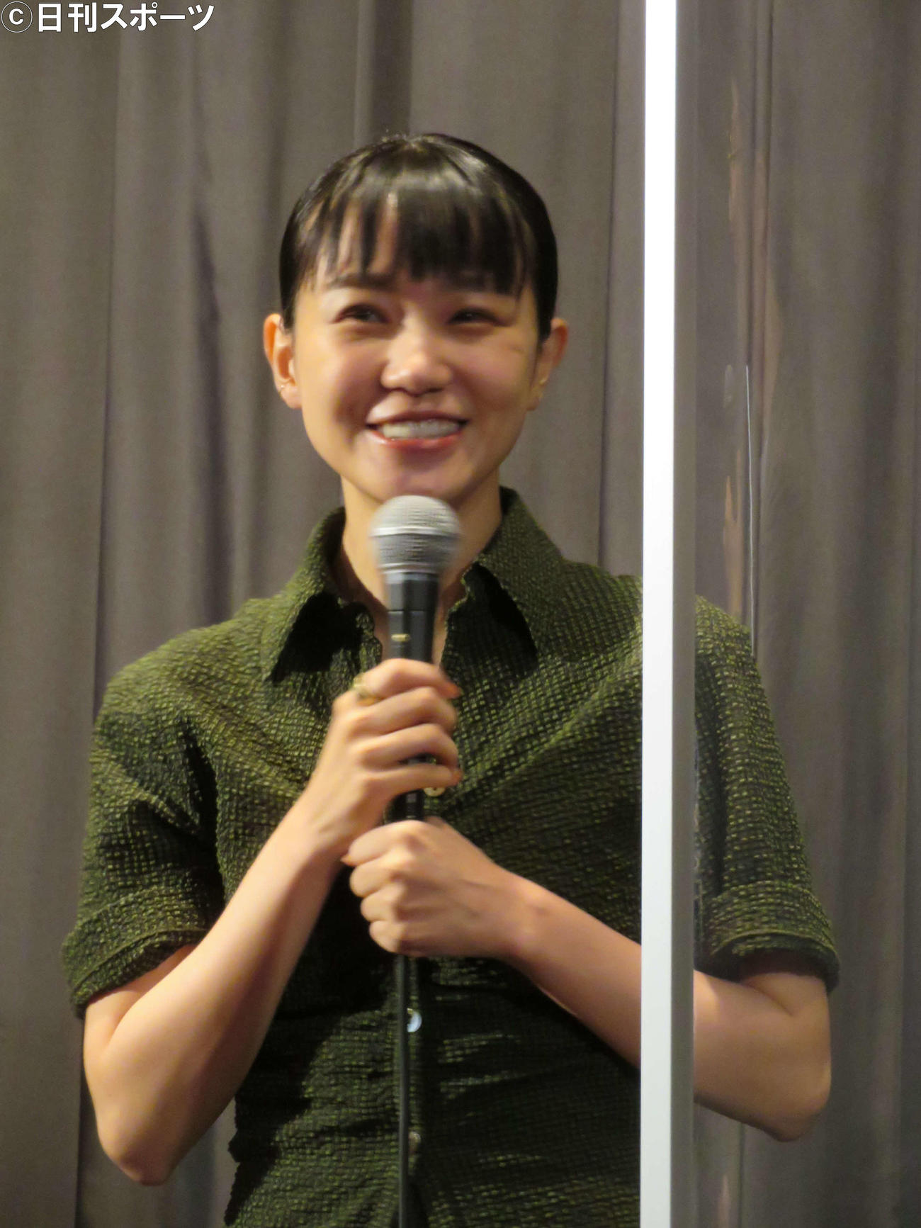 映画「彼女来来」初日舞台あいさつに登壇した奈緒（撮影・村上幸将）