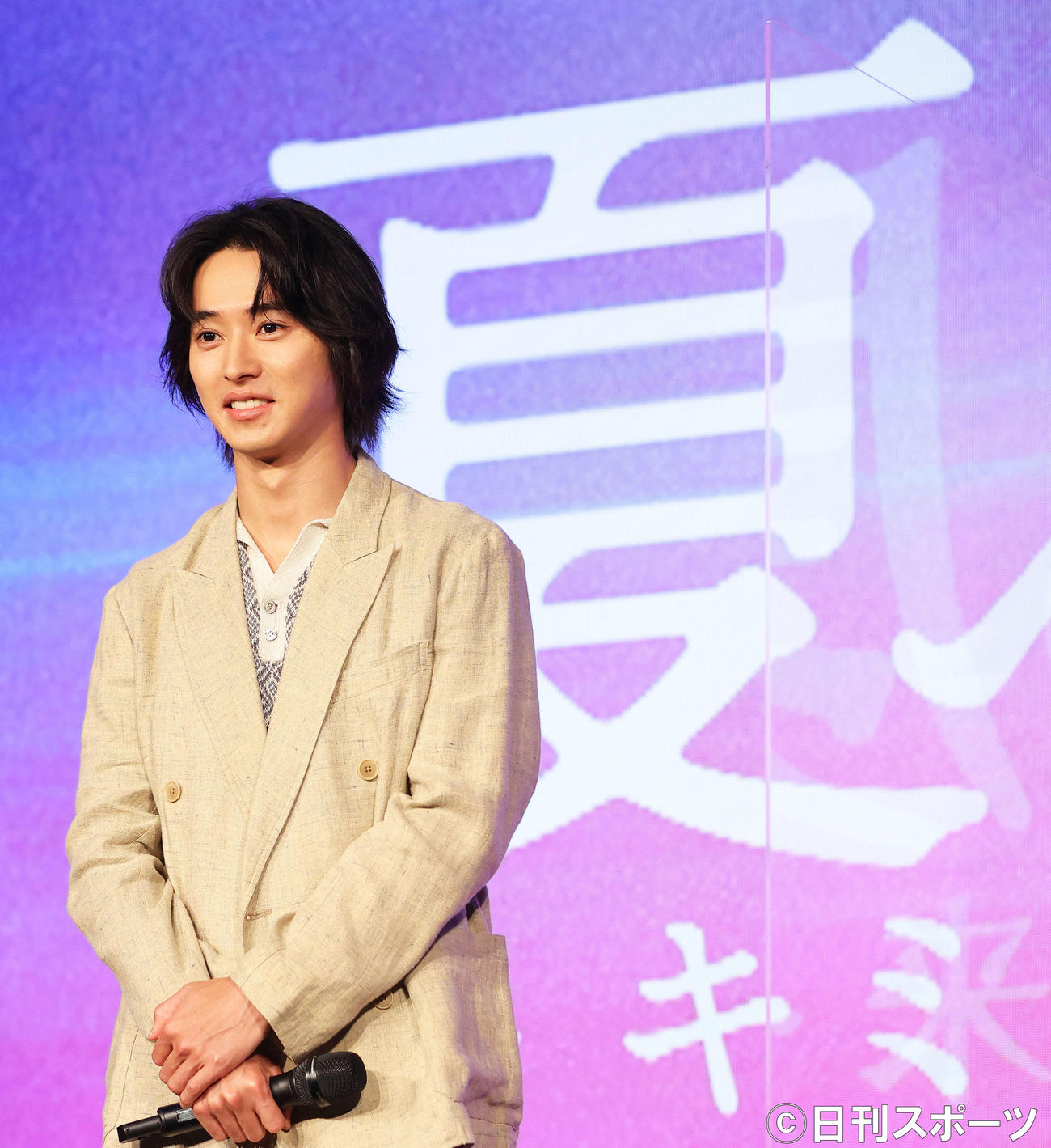 「夏への扉－キミのいる未来へ－」公開直前イベントに臨む山崎賢人（撮影・河田真司）