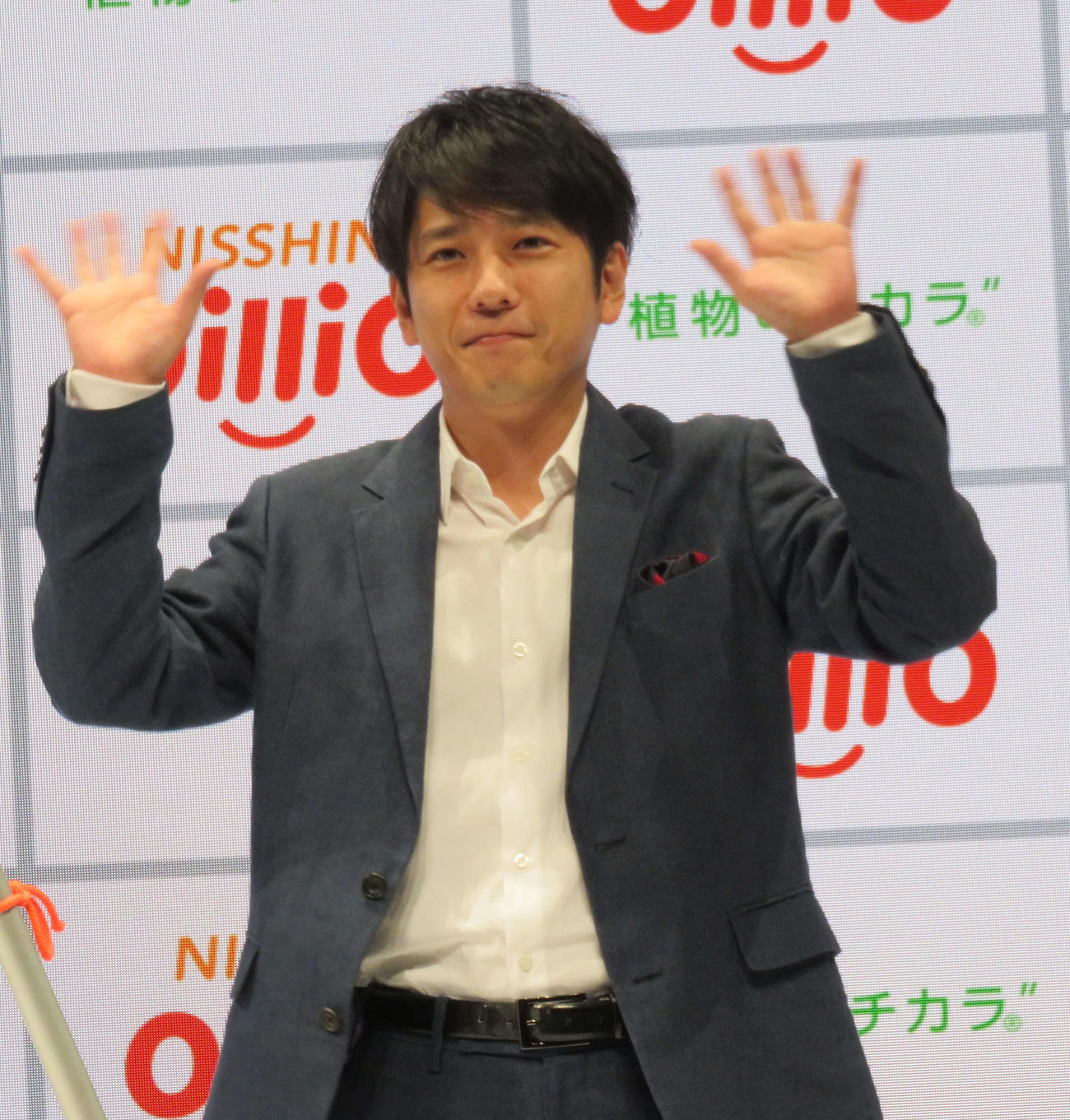 日清オイリオグループの新CM会見に出席した二宮和也