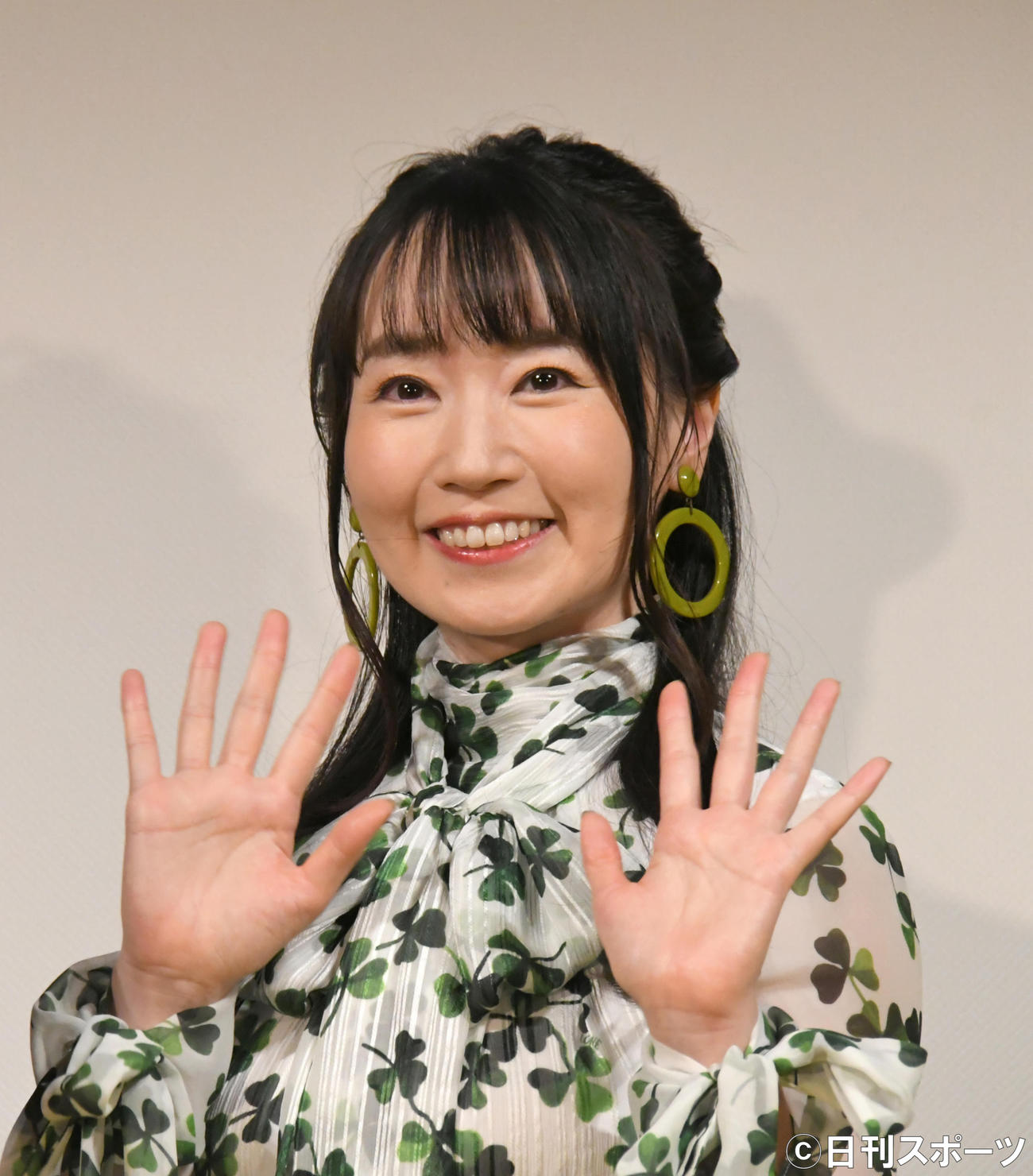 映画「ザ・スーサイド・スクワッド」のキックオフイベントで、あいさつする水樹奈々（撮影・酒井清司）