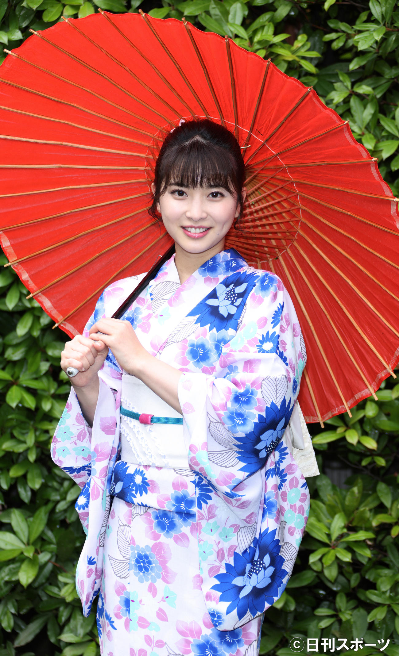 美しい浴衣姿を披露した木下彩音（撮影・中島郁夫）