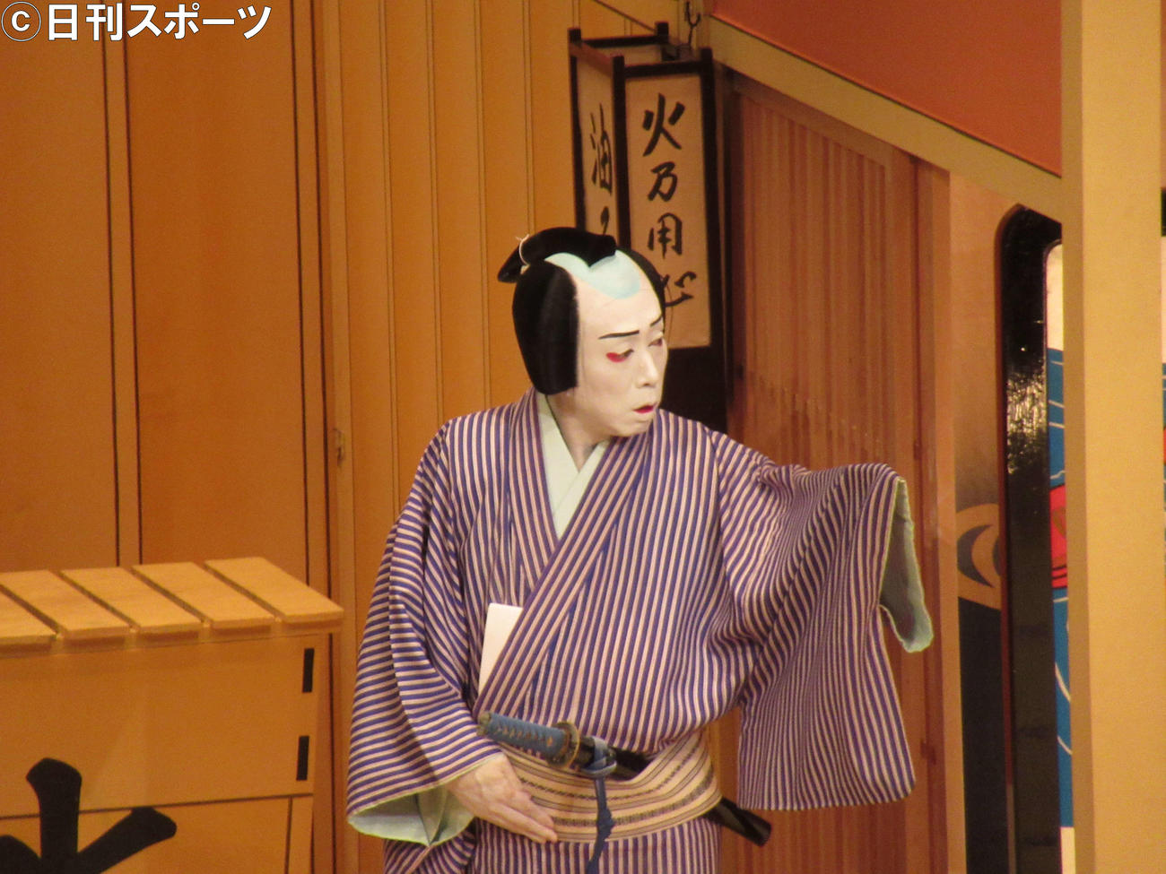 「伊勢音頭恋寝刃」に出演する片岡孝太郎（撮影・星名希実）