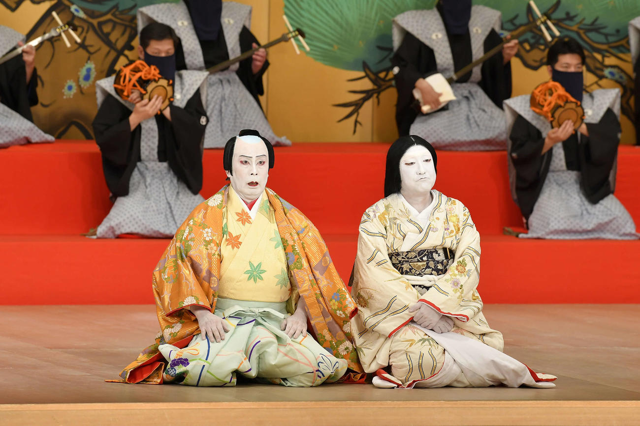 「七月大歌舞伎」の第2部「身替座禅」に出演する松本白鸚（左）、中村芝翫（松竹提供）
