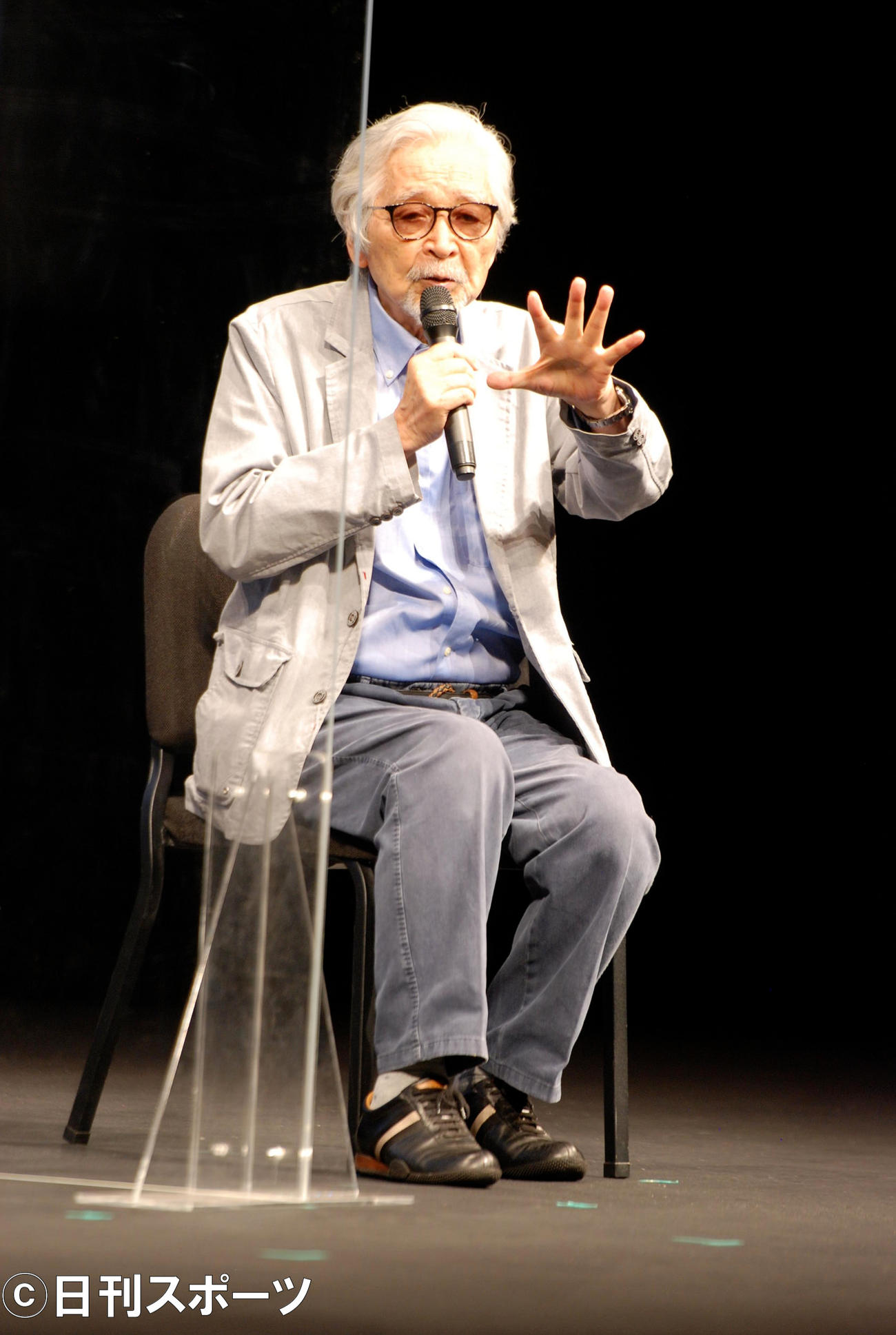 「キネマの神様」の舞台トークに登壇した山田洋次監督（撮影・松浦隆司）