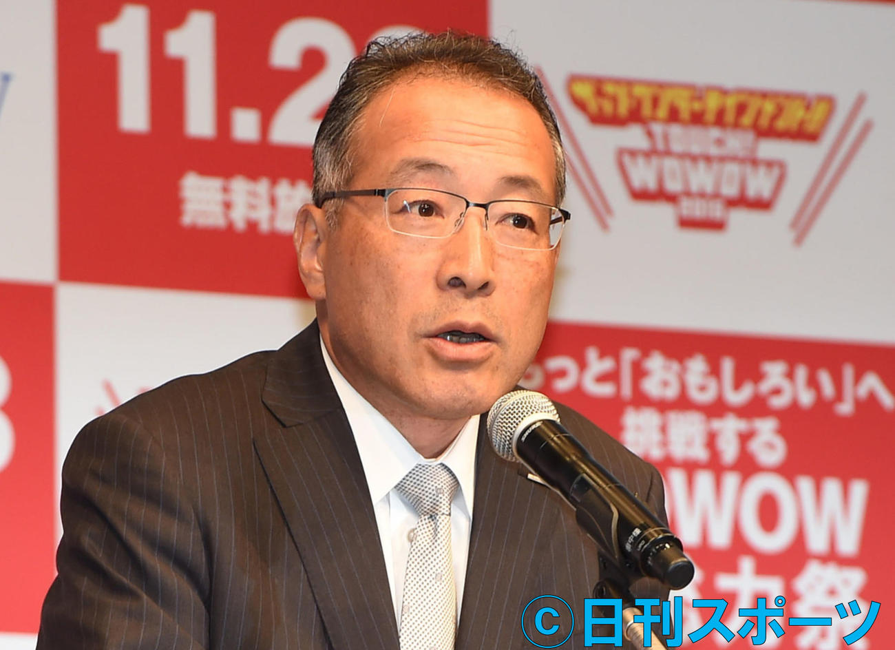 WOWOWの田中晃社長（2015年9月撮影）