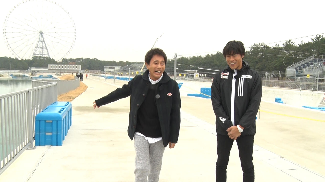 浜田雅功（左）とリオ五輪カヌーで銅メダルの羽根田卓也（C）フジテレビ