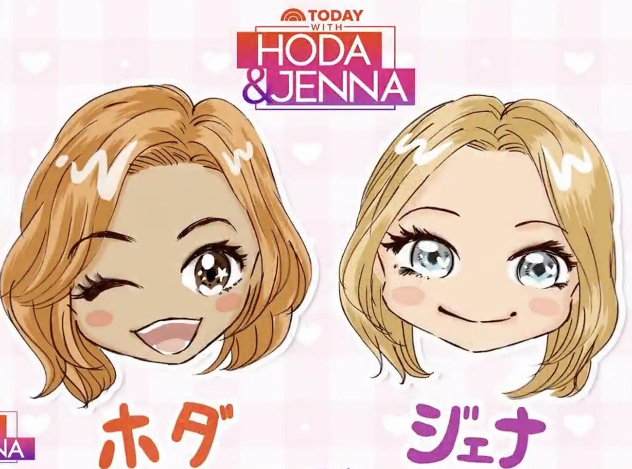 ミサコ・ロックスが描いた「ホダ＆ジェナ」の似顔絵