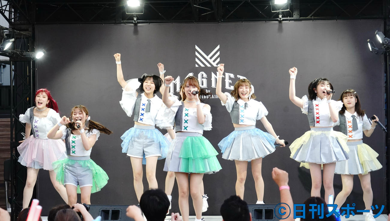 配信シングル「にきちゃんわんだーらんど」リリース記念イベントを行ったアップアップガールズ（2）（撮影・佐藤成）