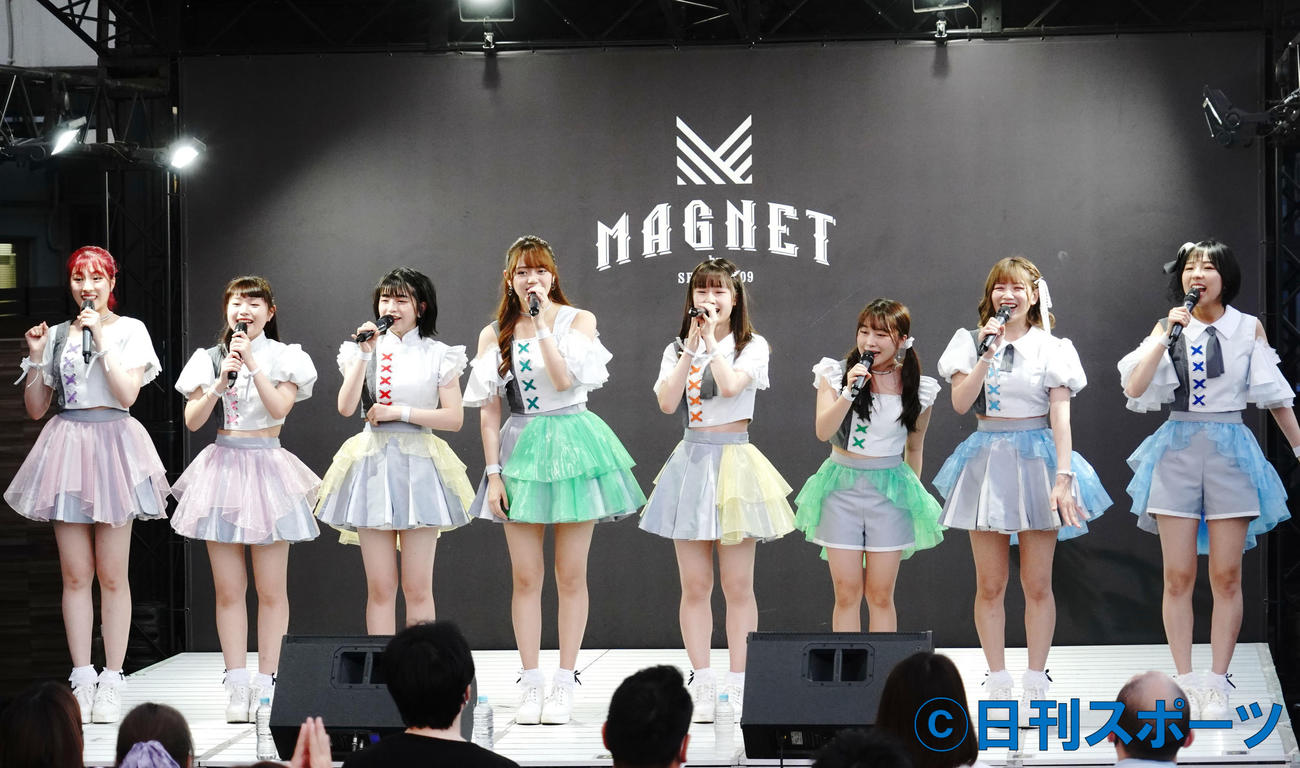 配信シングル「にきちゃんわんだーらんど」リリース記念イベントを行ったアップアップガールズ（2）（撮影・佐藤成）