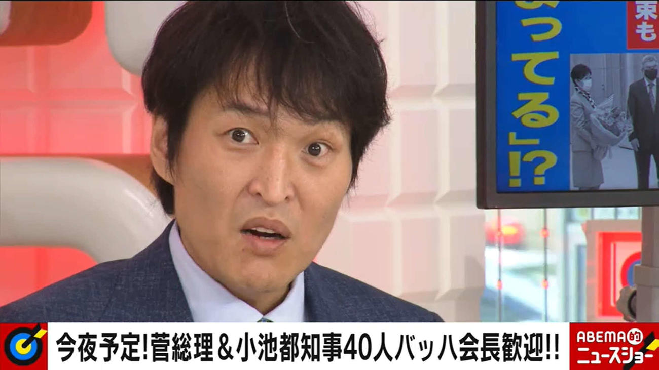 「ABEMA的ニュースショー」に出演した千原ジュニア（C）AbemaTV,Inc.