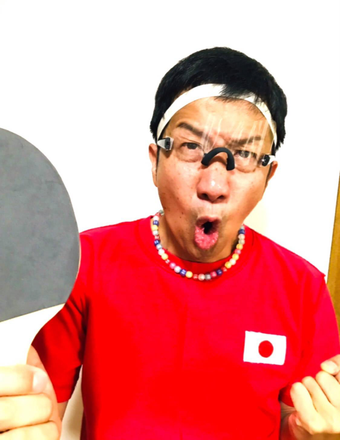 卓球男子日本代表・水谷隼のモノマネをする波田陽区