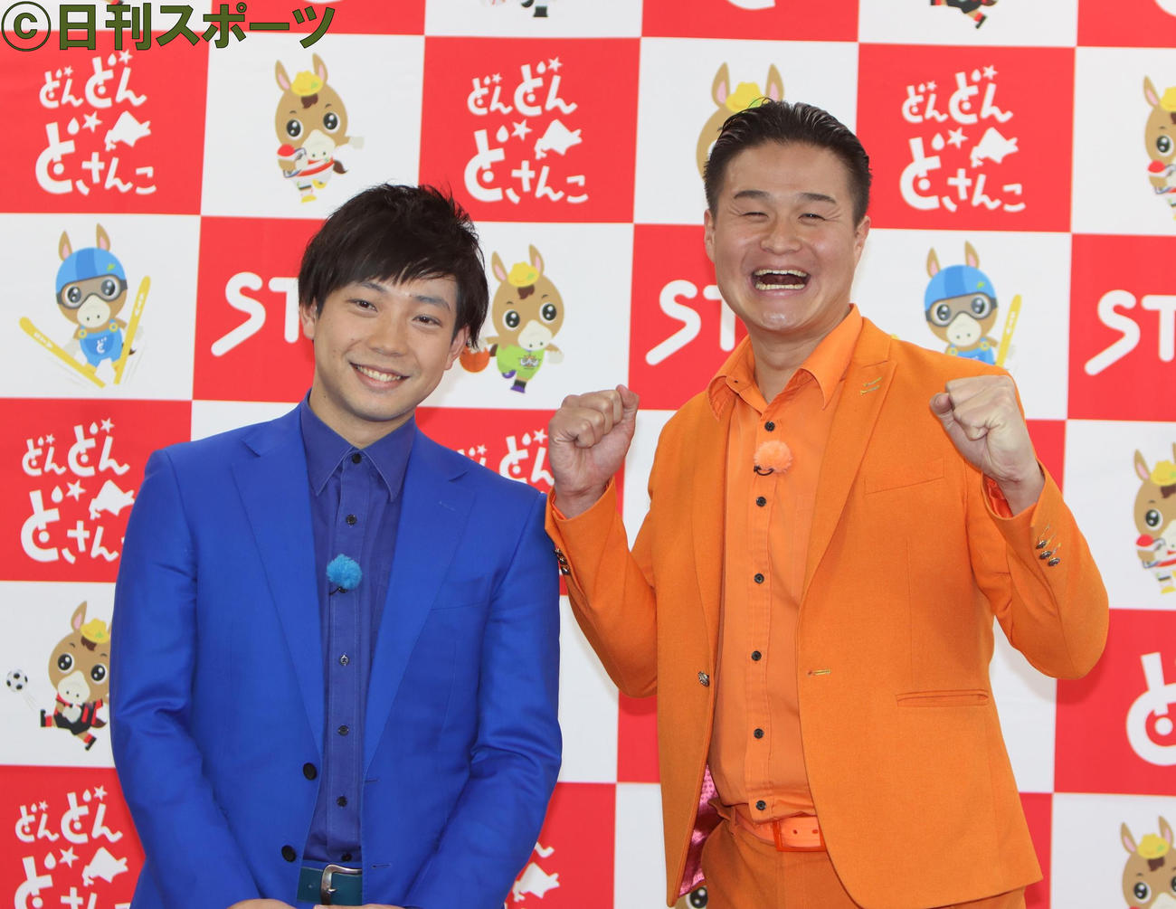 お笑いコンビ「ティモンディ」の前田裕太（左）と高岸宏行（2021年3月19日）