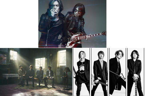 B’z（上）が主催するロックプロジェクト「UNITE　＃01」に出演するMr．Children（左）とGLAY