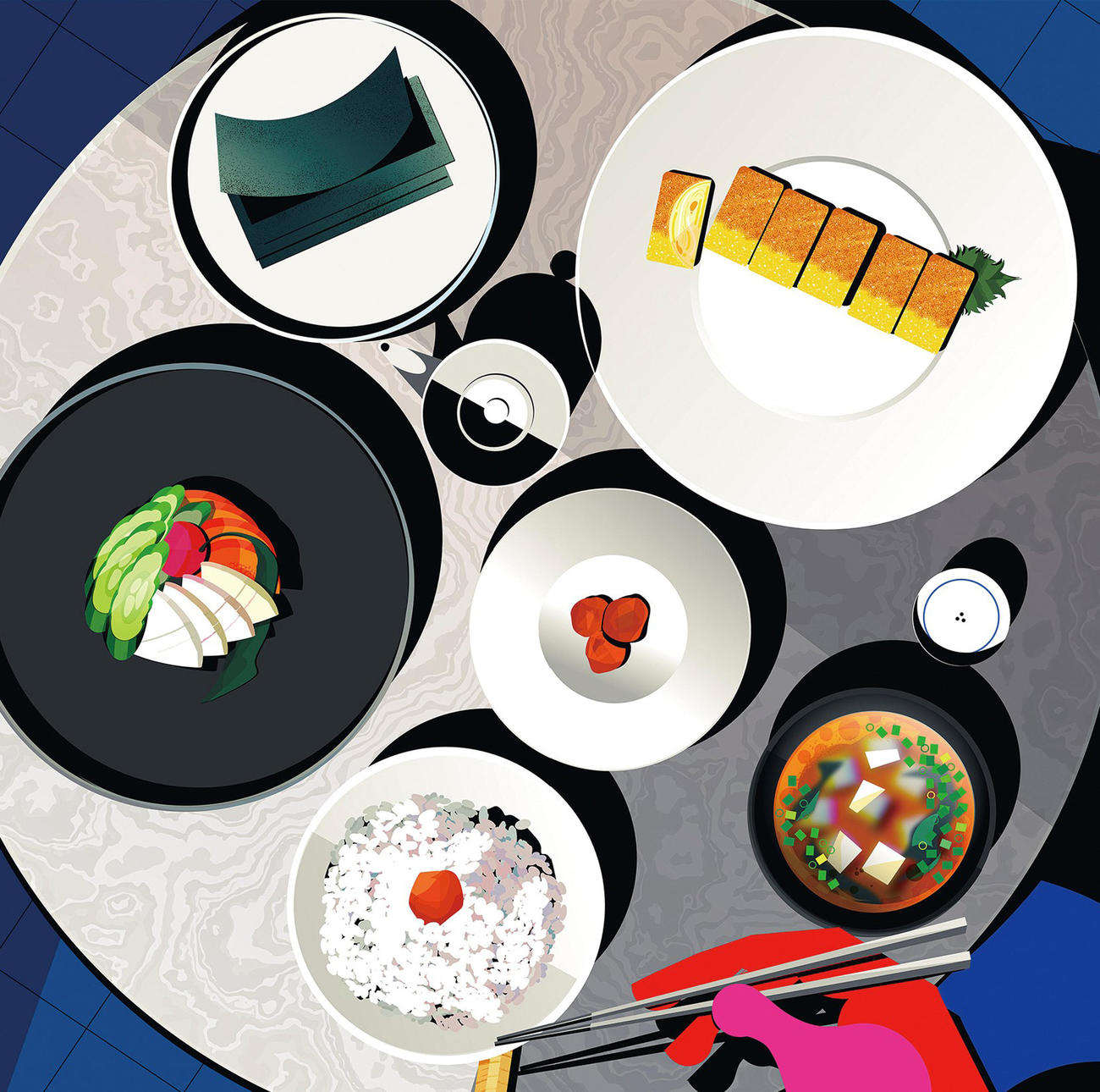 桑田佳祐「ごはん味噌汁海苔お漬物卵焼きfeat．梅干し」ジャケット写真