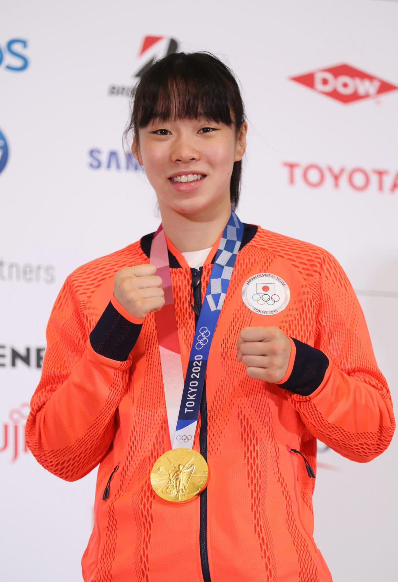 ボクシング女子フェザー級金メダルの入江聖奈（2021年8月4日撮影）