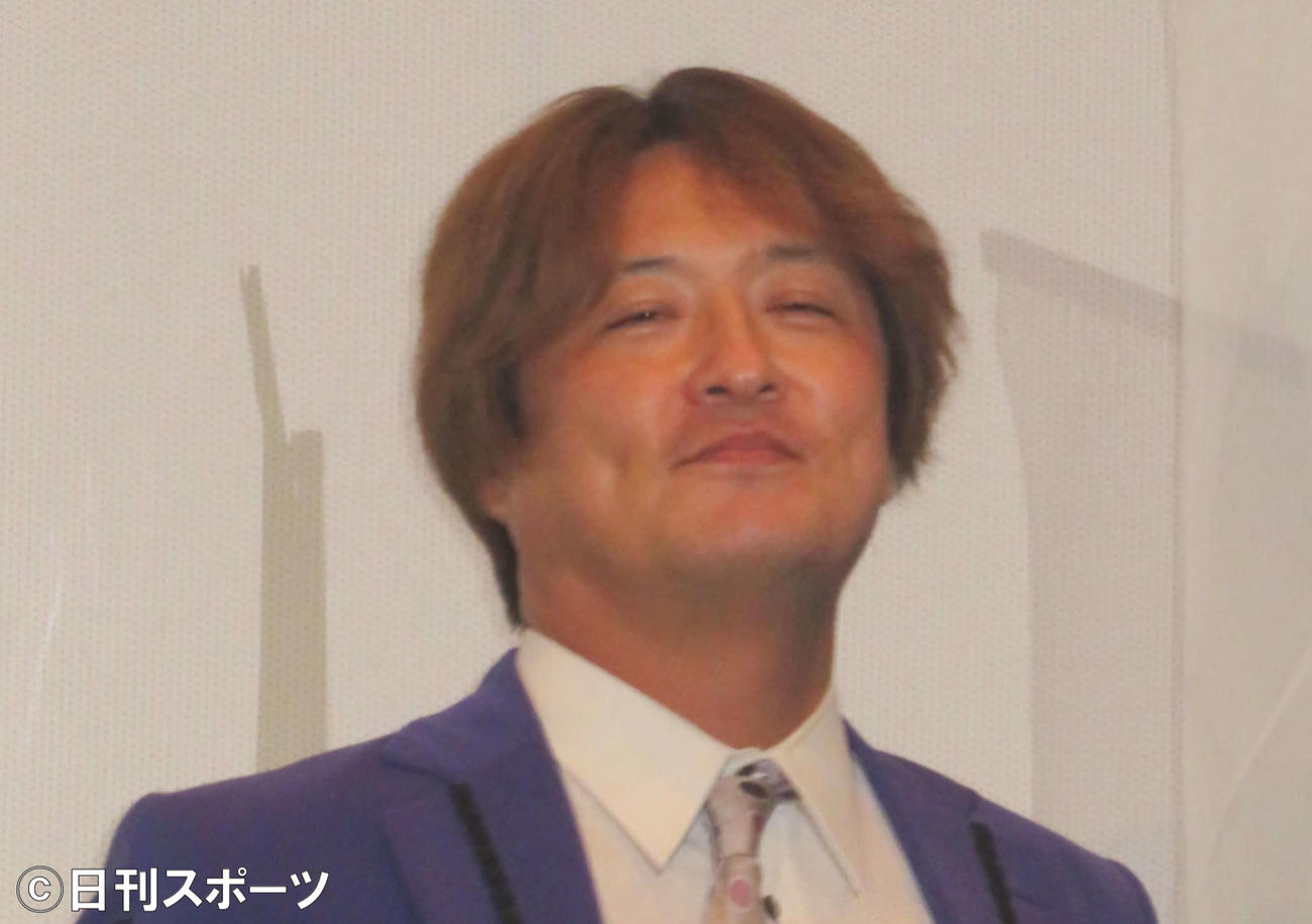特撮映画「スーパー戦闘　純烈ジャー」完成披露上映会に登壇した、純烈の酒井一圭（撮影・村上幸将）