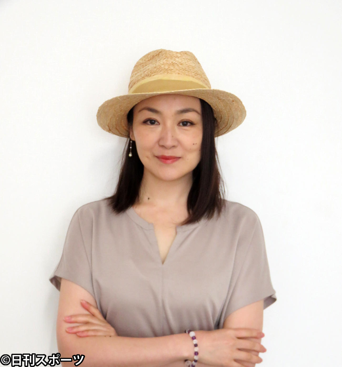 舞台「沙也可～海峡を越えた愛～」に出演する上久保慶子（撮影・小谷野俊哉）