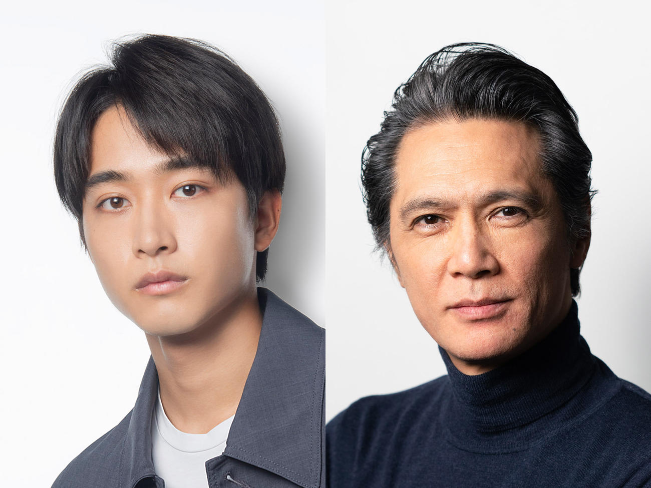 映画「軍艦少年」で主演を務める劇団EXILE佐藤寛太（左）と父役を演じる加藤雅也
