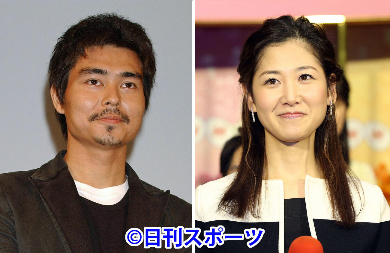 小澤征悦（左）と桑子真帆アナ