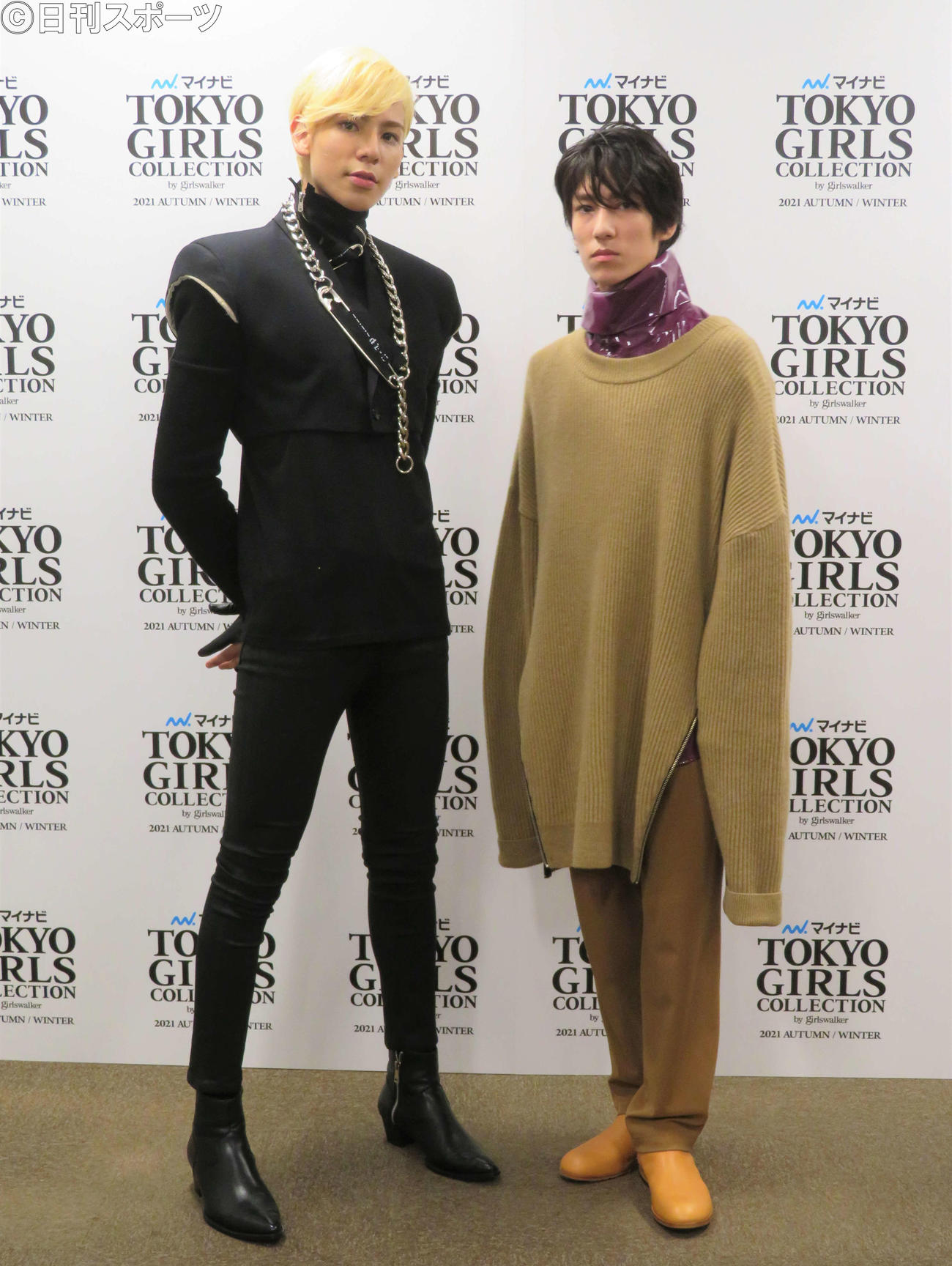 オンラインで開催された「第33回　マイナビ　東京ガールズコレクション　2021 AUTUMN／WINTER」の囲み取材に応じたラウール（左）とヴァサイェガ渉（撮影・三須佳夏）
