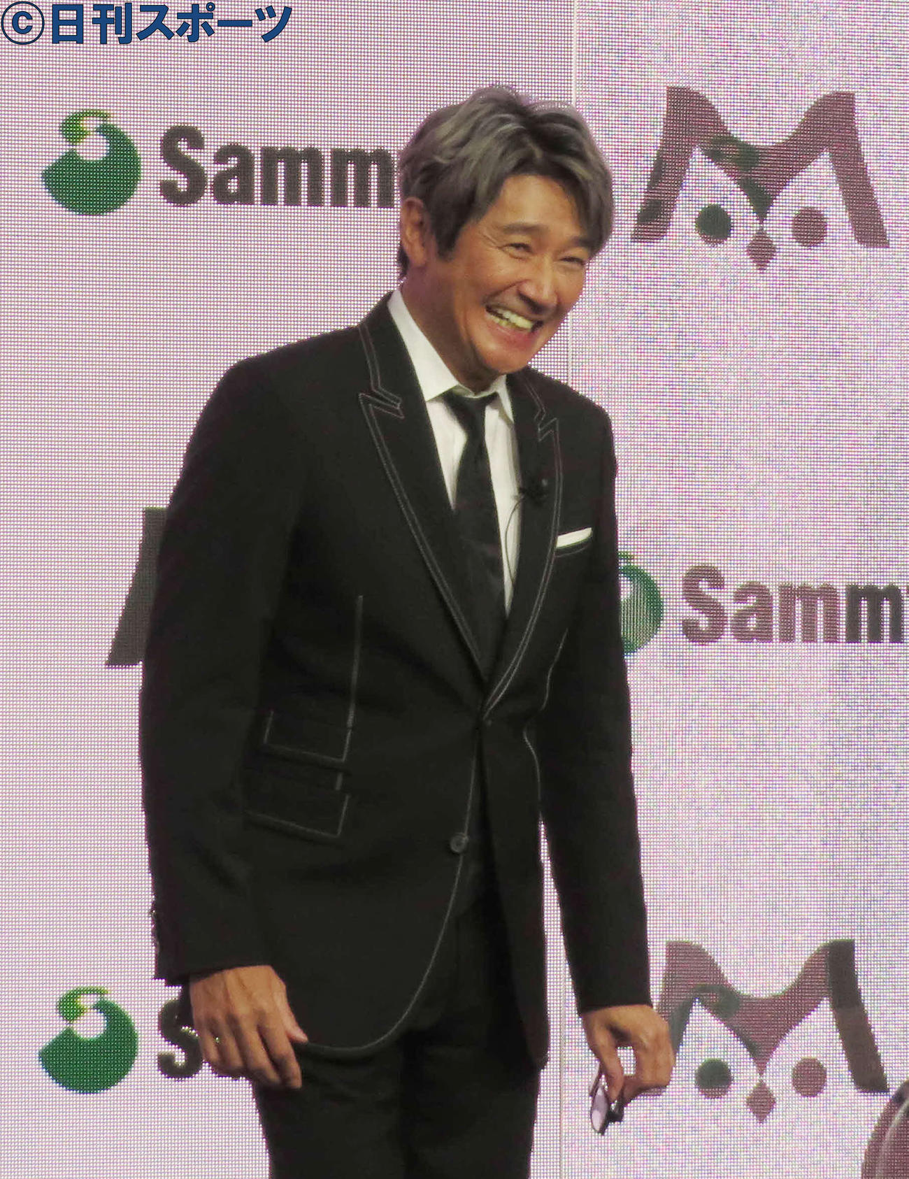 サミー株式会社新規事業の発表会見に出席し笑顔を見せる近藤真彦（2021年6月撮影）