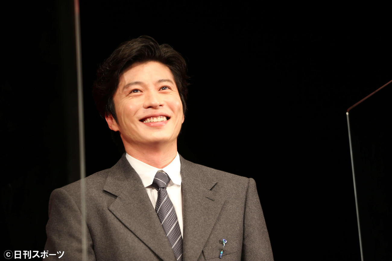 映画「総理の夫」完成披露試写会に出席した田中圭（撮影・阿部泰斉）