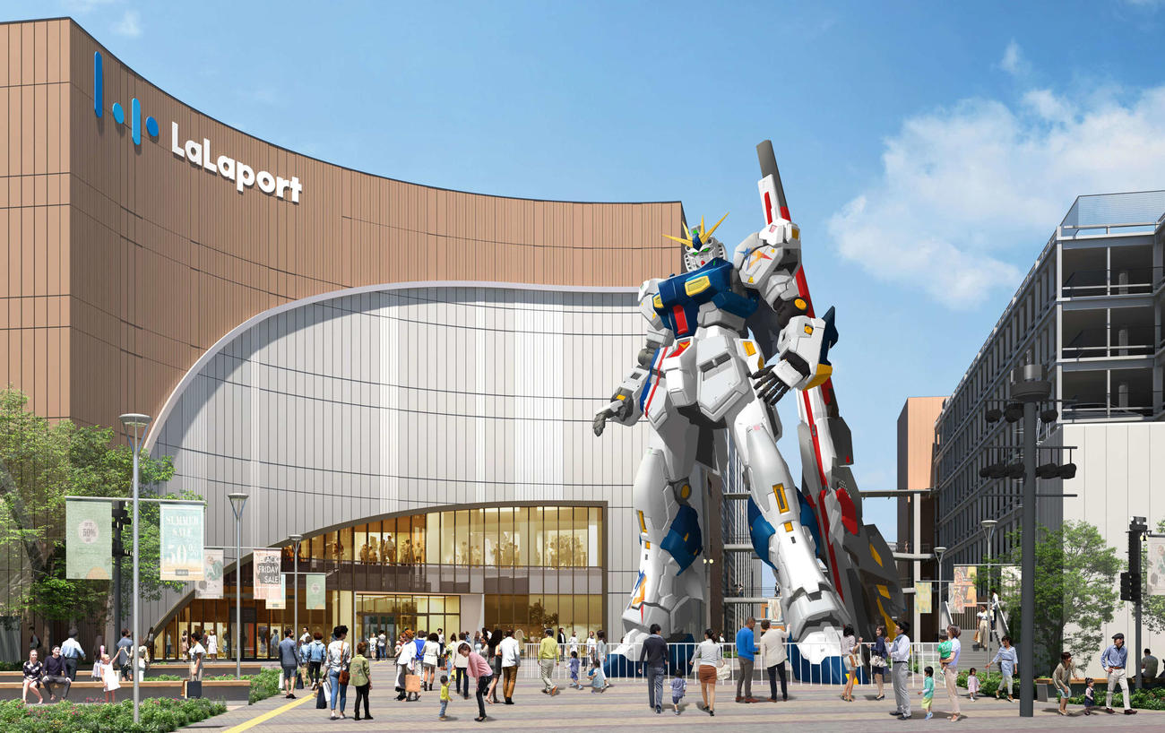 「三井ショッピングパーク　ららぽーと福岡」に2022年に登場する「実物大νガンダム」（C）創通・サンライズ