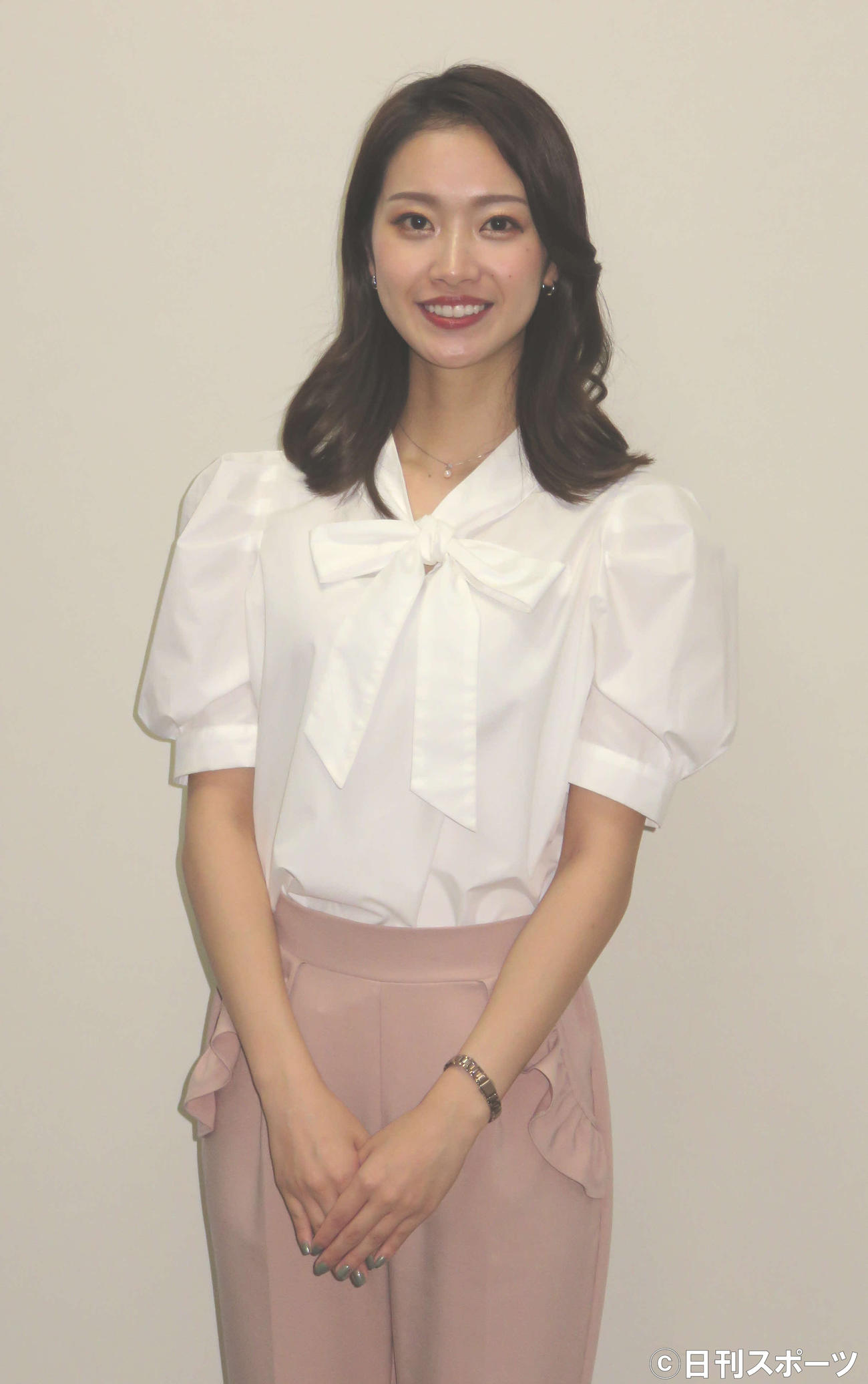 カンテレに今春入社した新人の橋本和花子アナウンサー（撮影・村上久美子）