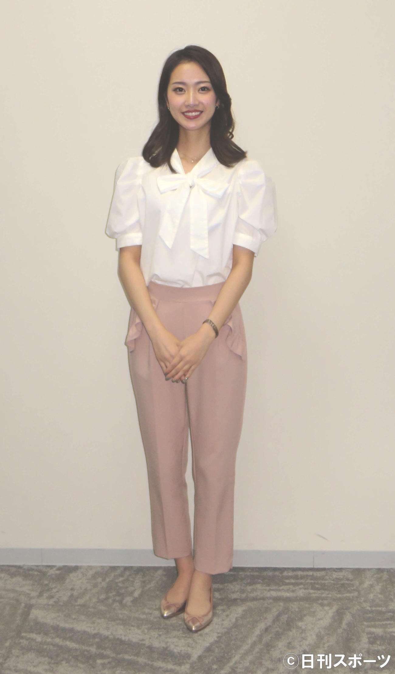 カンテレに今春入社した新人の橋本和花子アナウンサー（撮影・村上久美子）