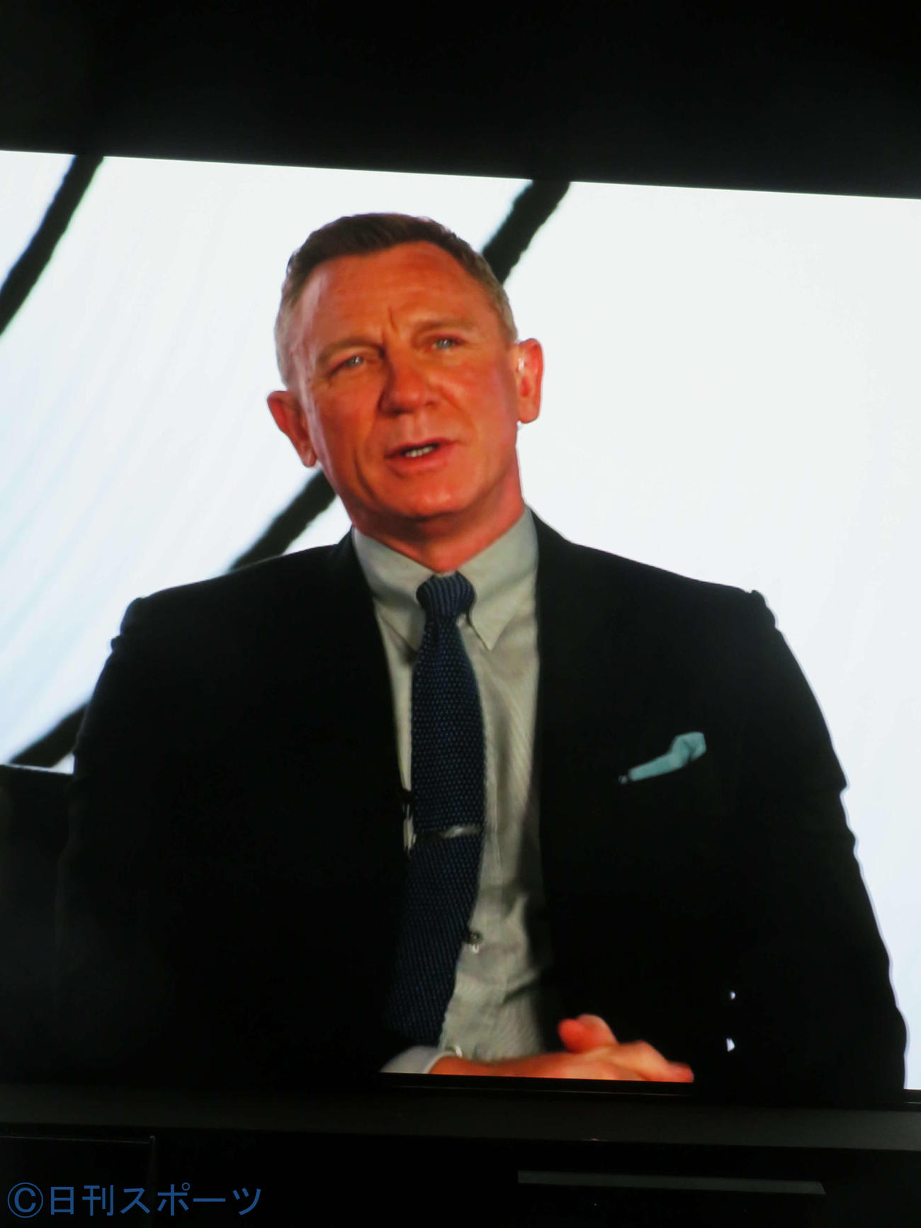 「007／ノー・タイム・トゥ・ダイ」バーチャルイベントに、英ロンドンからバーチャルで参加したダニエル・クレイグ（撮影・村上幸将）